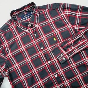 Ralph Lauren Shirt Mens 2XL Black Red Custom Button Down Pony Preppy Oldmoney